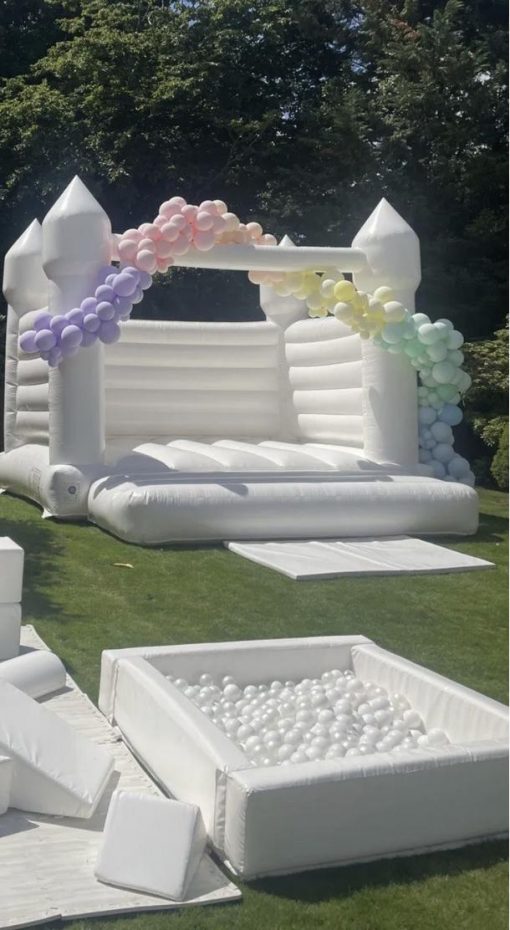 Bouncy Castles for hire, Pastel bouncy castles, White bouncy castles