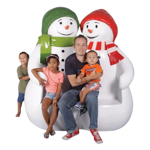 Festive Snowmen Seat Christmas Photo Opportunity Prop