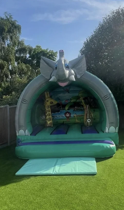 jungle curved bouncy castle