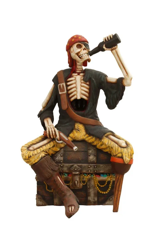 Pirate Skeleton on Treasure Chest prop