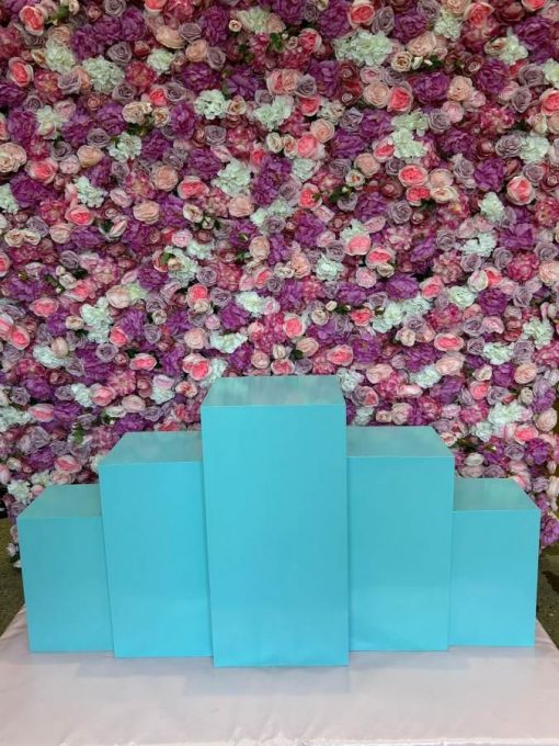 Blue Square Cake Stand Hire