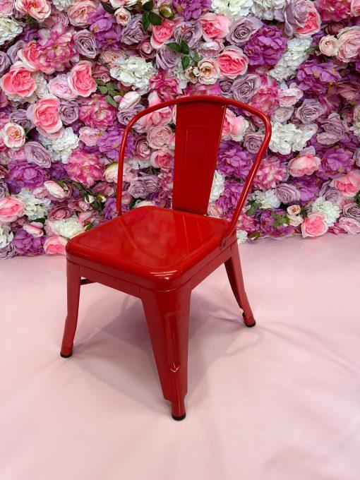 Red Metal Children Chair - Image 2