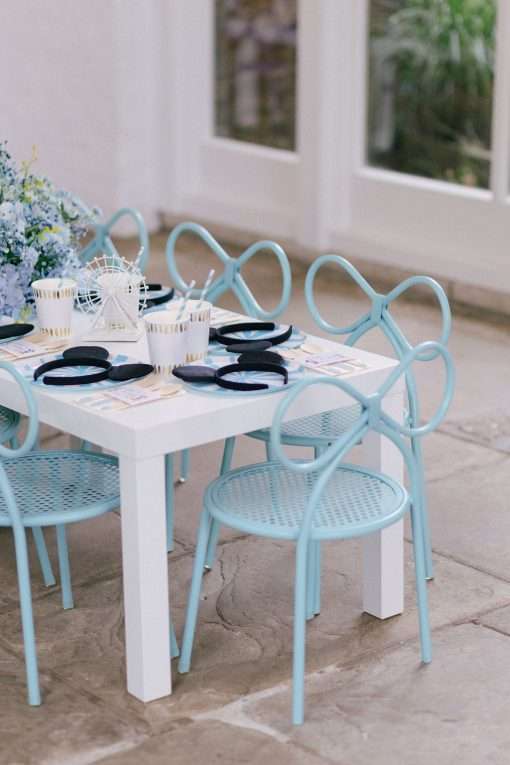Kids Blue Bow Chair Hire - Image 3