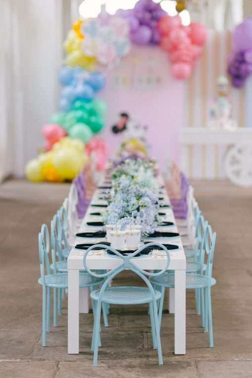 Kids Blue Bow Chair Hire - Image 2