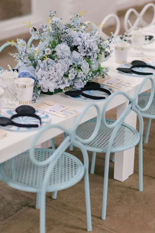 Kids Blue Bow Chair Hire - Image 4