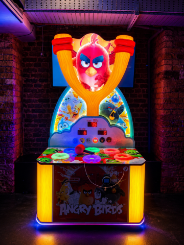 Angry Birds Whacker arcade machine available for day hire and long-term hire, featuring interactive whack-a-mole gameplay for corporate events, arcades, holiday parks and commercial venues across the UK.