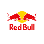 Red Bull logo with two red bulls charging in front of a yellow sun and the 'Red Bull' wordmark.