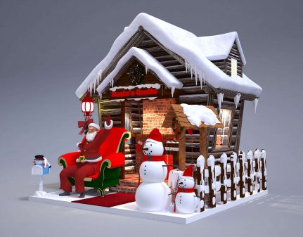 Realistic,Santa,Claus,Grotto,Decoration